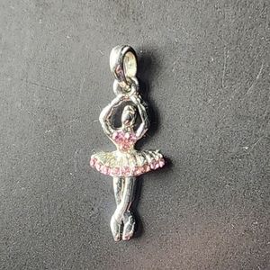 BALLERINA PINK RHINESTONE CHARM